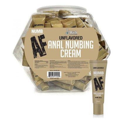 Numb AF Unflavored Anal Numbing Cream - Model 65 Fishbowl Display for Enhanced Pleasure and Comfort in Anal Play - Gender-Inclusive Pleasure Aid - 65 Individual Retail Tubes