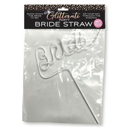 Introducing the Glitterati Party Bride Straw White - Elegant Twisty Straw for Bachelorette Parties