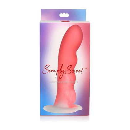 Simply Sweet Wavy 8 In. Silicone Dildo Pink/White