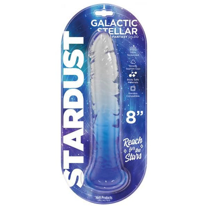 Stardust Galactic Stellar Textured 8 In. Jelly Fantasy Dildo Crystal Blue - The Ultimate Pleasure Experience for All Genders