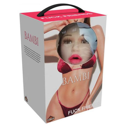 Introducing the Sensual Pleasure Co. Bambi Inflatable Love Doll - Model XJ-3000: A Life-Size Brunette Triple Hole Sex Toy for Mind-Blowing Intimacy and Exploration in Vibrant Pink
