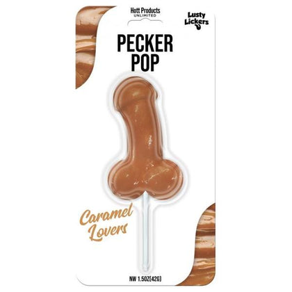 Seductive Delights: Pecker Pop Caramel Lovers - Penis-Shaped Hard Candy on a Stick for Sensual Pleasure - Unisex - Oral Delight - Delicious Caramel Flavor - Rich Brown Color - Adult Naughty Store