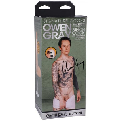 Signature Cocks Owen Gray 8 In. Dual Density Silicone Dildo With Removable Vac-u-lock Suction Cup - The Ultimate Pleasure Experience for All Genders - Model OG8-DDSC