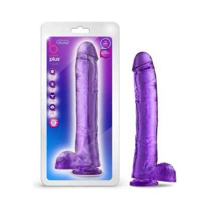 Blush B Yours Plus Hefty n' Hung 14 In. Dildo with Balls & Suction Cup - Purple: The Ultimate Pleasure Companion for Intense Stimulation, Model HN14D-P - Adult Naughty Store