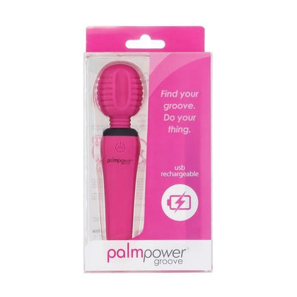 PalmPower Groove Rechargeable Silicone Mini Wand Massager - Model PG-001 - Women's Clitoral Stimulation - Fuchsia - Adult Naughty Store