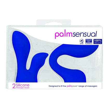 Palmpower PalmSensual Attachments - 2-Piece Silicone Massager Heads Blue - Versatile G-Spot and Clitoral Stimulation for Stress Relief and Invigorating Massage - Model PS-ATT-02