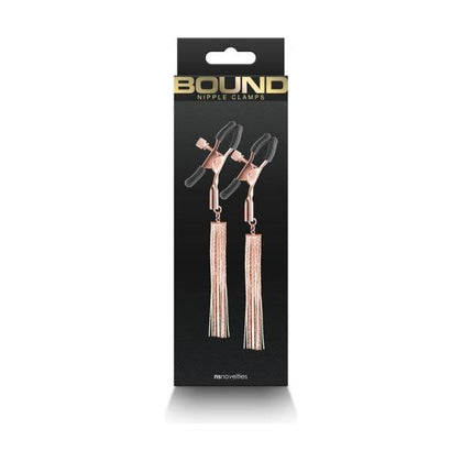 Bound Nipple Clamps D2 Rose Gold - Sensual Nipple Stimulation for All Genders - Exciting Iron and Silicone BDSM Toy