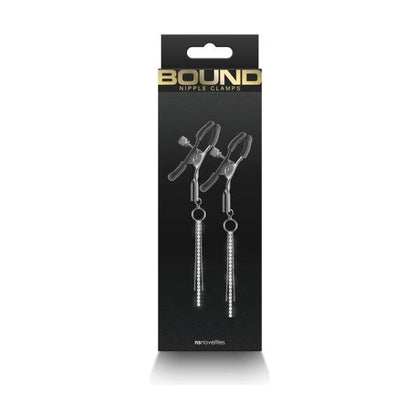 Bound Nipple Clamps D3 Gunmetal - Intense Sensation Nipple Clamps for All Genders - Exciting Pleasure Toy for Enhanced Stimulation - Sleek Gunmetal Color