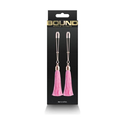 Bound Nipple Clamps T1 Pink: Exquisite Nickel-Free Metal Nipple Clamps for Sensual Stimulation and Pleasure
