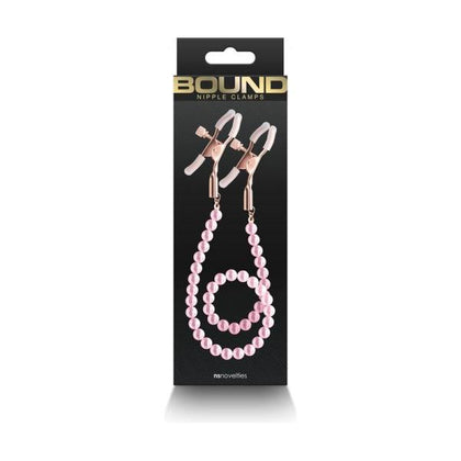 Bound Nipple Clamps DC1 Pink - Nickel-Free Metal Clamps for Erotic Nipple Stimulation and Pleasure