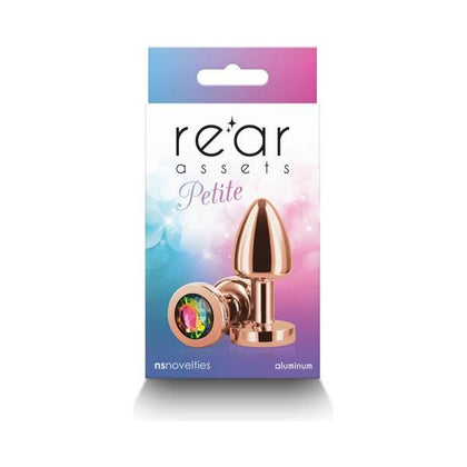 Introducing the Rear Assets Petite Metal Anal Plug in Rose Gold/Rainbow: A Sensational Pleasure Delight for All Genders! - Adult Naughty Store