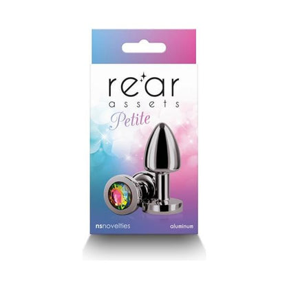 Introducing the Exquisite Rear Assets Petite Metal Anal Plug Gunmetal/Rainbow: The Ultimate Delight for Sensual Pleasure! - Adult Naughty Store