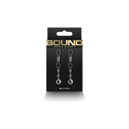 Bound Nipple Clamps D1 Gunmetal - Premium Metal Nipple Clamps for Sensual Stimulation and Pleasure (Model D1, Gunmetal Color)