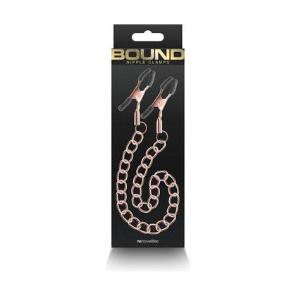 Bound Nipple Clamps DC2 Rose Gold - Premium Metal Nipple Clamps for Sensual Stimulation and Pleasure - Adult Naughty Store