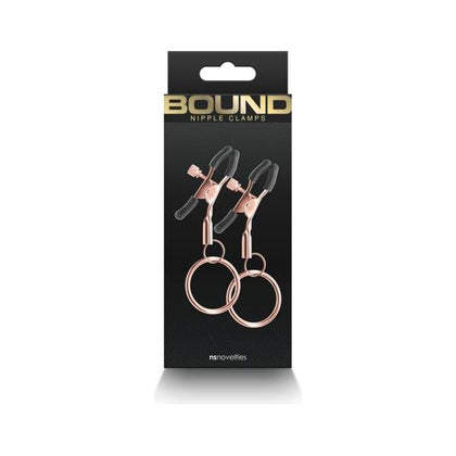 Bound C2 Rose Gold Adjustable Nipple Clamps for Enhanced Pleasure - Unisex Iron/Silicone Sex Toy - Adult Naughty Store