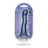 Shots Ouch! Ultra Soft Silicone 7 In. Curvy G-spot Dildo Metallic Blue