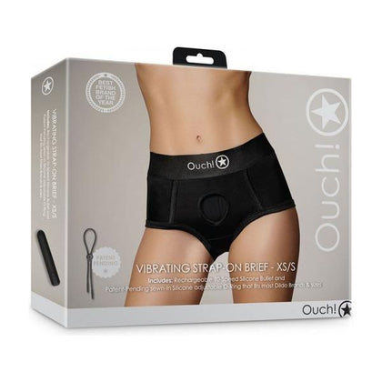 Ouch! Shots Vibrating Strap-on Brief Black XS/S - Ultimate Pleasure for Couples - Adult Naughty Store