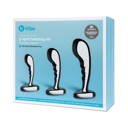 b-Vibe Stainless Steel P-Spot Training Set - The Ultimate Male Pleasure Journey for Prostate Stimulation in Sensual Silver