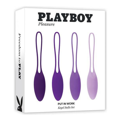 Playboy Put In Work 4-piece Silicone Kegel Balls Set - Model PW-4X - Women's Pelvic Floor Strengthening and Pleasure - Acai Ombre