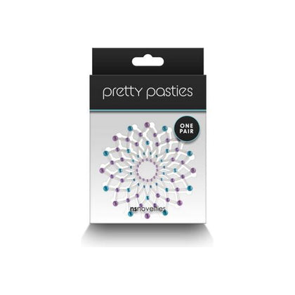 NS Novelties Pretty Pasties Charm II Blue - Adhesive Nipple Covers for Women - Hearts, Stars, Crosses - Passionate Pleasure - One Size