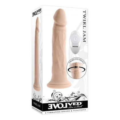 Evolved Twirl Jam Rechargeable Remote-controlled Vibrating Twirling 9 In. Silicone Dildo Light - The Ultimate Pleasure Experience for All Genders, Offering Sensational Twirling Vibrations, Model T9R, in a Captivating Light Pink Color