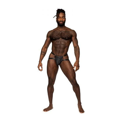 Male Power Rude Awakening Ring Jock Black L/XL - Sensual Sheer Mesh Lingerie for Men (Model: RAJ-BLK-L/XL) - Adult Naughty Store