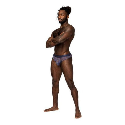 Male Power Sheer Prints Seamless Sheer Thong Spatter L/XL for Men's Sensual Comfort and Style