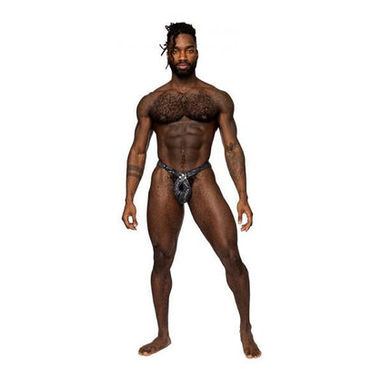 Male Power S'naked Criss Cross Thong Black/Blue S/M - Sensational Pleasure for Men's Intimate Moments