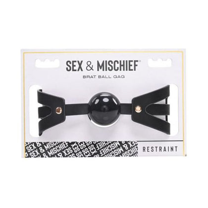 Sportsheets Sex & Mischief Brat Ball Gag - Adjustable Buckle, Soft Silicone, BDSM Bondage Toy, Model: BBG-001, Unisex, Oral Pleasure, Black
