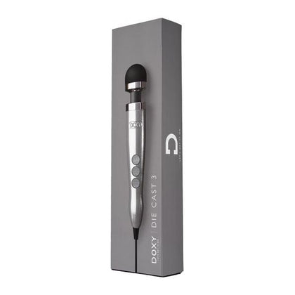 Doxy Die Cast 3 Compact Wand Vibrator - Powerful Pleasure for Intimate Stimulation in Brushed Metal