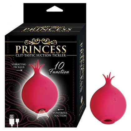 SensaTec Princess Clit-Tastic Suction Tickler Rechargeable Silicone Vibrator - Model ST-2021-F - For Mind-Blowing Clitoral Stimulation - Red