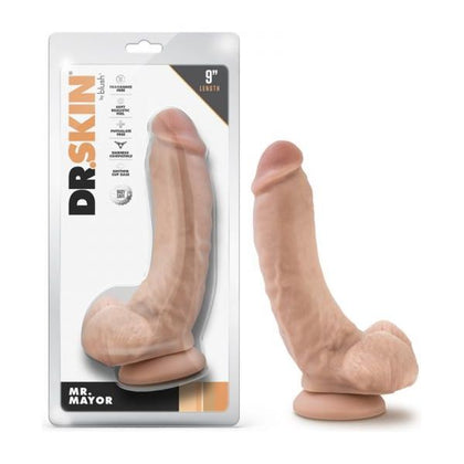 Dr. Skin Mr. Mayor 9-Inch Dildo with Balls Beige - Adult Naughty Store