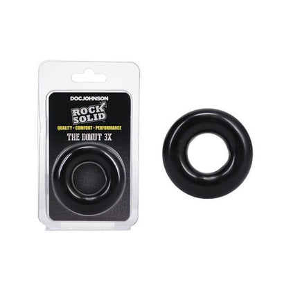 Rock Solid The Donut 3x Cock Ring Black - Premium Male Enhancement Toy for Prolonged Pleasure - Adult Naughty Store