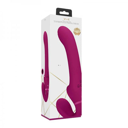 VIVE AI Rechargeable Dual Vibrating & Air Wave Tickler Strapless Strapon Pink - Versatile Pleasure for Women