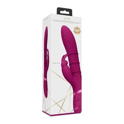 Vive Sora Rechargeable G-spot Rabbit Vibrator With Up & Down Stimulating Rings - VIVE SORA Model No. RS-2021 Pink - Unisex G-spot Rabbit Vibrator