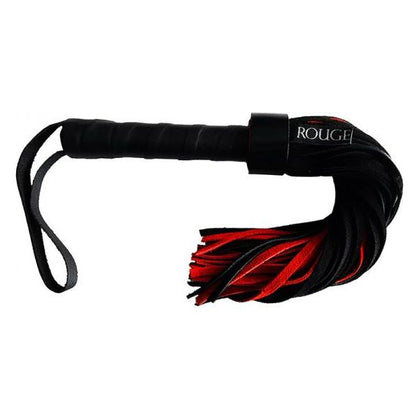 Leather Pleasure Rouge Short Suede Flogger with Leather Handle - Model RSF-40 - Black/Red