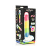 Lollicock Rainbow Glow In The Dark Silicone Dildo with Balls - Model 7 - Unisex Pleasure Toy for Intense Sensations - Adult Naughty Store