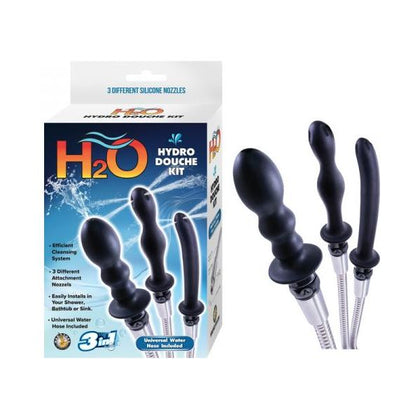 H2O Hydro Douche Kit Black - The Ultimate 3-in-1 Enema System for Sensual Shower Pleasure