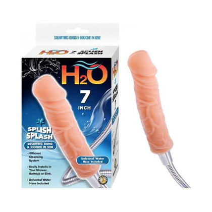 H2O Splish Splash 7-Inch Squirting Dong & Douche - Beige: The Ultimate Anal Cleansing Experience for all Genders