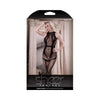 Fantasy Lingerie Sheer Cross Faded High Neck Crotchless Bodystocking Black O/s - Adult Naughty Store