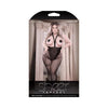 Fantasy Lingerie Sheer Truth Or Dare RS-5001 Queen Black Footless Suspender Stockings & Rose Pasties Set - Seductive Lingerie for Women, Perfect for Pleasureful Moments - Size Q/S (14-18) - Adult Naughty Store