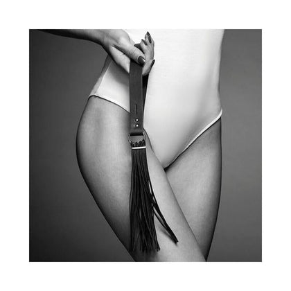 Bijoux Indiscrets Maze Tassel Flogger - Sensual Vegan BDSM Whip for Pleasurable Punishment - Model MZTF-101 - Unisex - Explore Erotic Sensations - Black