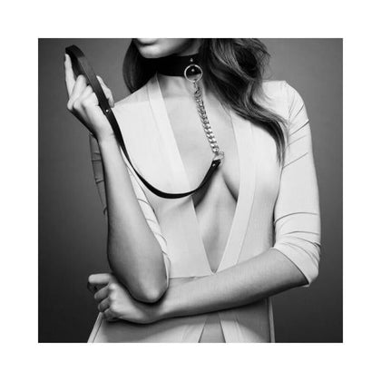 Bijoux Indiscrets Maze Choker With Leash - Sensual Bondage-Style Choker Necklace & Leash Set | Vegan, Adjustable Fit, Black