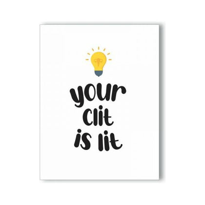 KushKards NaughtyKards Collection - The Clit Is Lit Naughty Greeting Card for a Pleasurable Lift - Adult Naughty Store