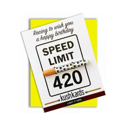 420 Speed Limit Birthday One Hitter Kard - The Ultimate Cannabis Enthusiast's Greeting Card and Metal One-Hitter Pipe Gift Set