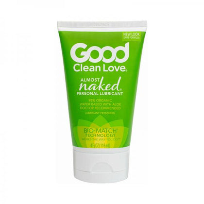 Good Clean Love Almost Naked Personal Lubricant 4 Oz: Organic Aloe-Based Lubricant, Compatible with Silicone Toys, Safe for Intimate Use, Gender Neutral, Clear