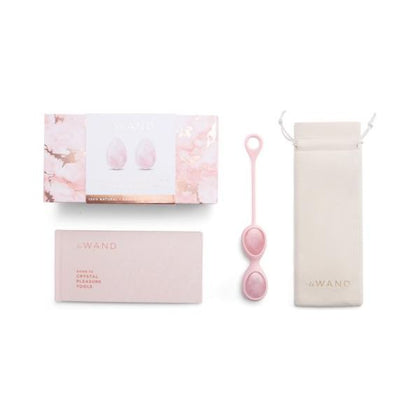 Le Wand Crystal Yoni Eggs - Rose Quartz - Pelvic Floor Strengthening Set - Women's Intimate Pleasure - Model X123 - Adult Naughty Store