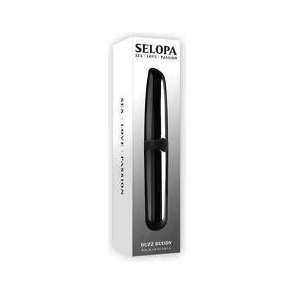 Selopa Buzz Buddy Rechargeable Vibe Silicone Black Chrome - Powerful Double-Ended Vibrating Bullet for All Genders, Intense Pleasure, Black Chrome Design