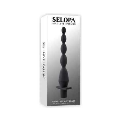 Introducing the Sensual Pleasures Collection: Selopa Vibrating Butt Beads - Model VBB-001 - Ultimate Anal Bliss for Men and Women - Black - Adult Naughty Store