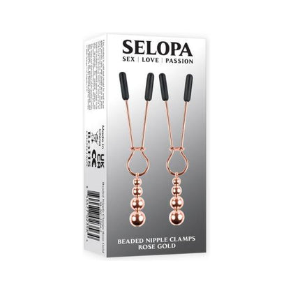 Selopa Beaded Nipple Clamps - Stainless Steel Rose Gold - Sensational Pleasure for All Genders! - Adult Naughty Store